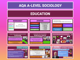Education - AQA A-level Sociology - Entire Unit - Updated for 2023/2024