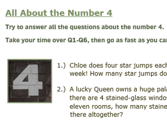 All About the Number 4 - KS2 Number, Fractions