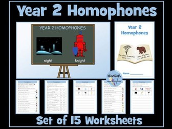Homophones: Year 2 Worksheets