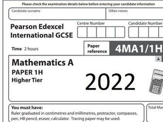 IGCSE Maths Paper 1 & 2 FOUNDATION & HIGHER 2022 Revision pack