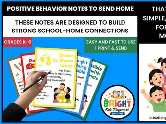 Positive Behavior Notes for Students | 40 Editable Teacher-Parent Communication
