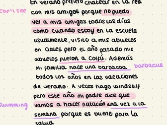 Spanish AQA GCSE Speaking exam module model answers