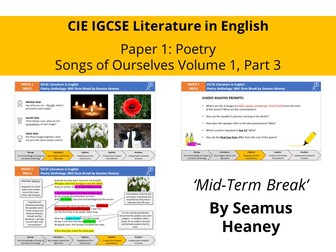 Mid-Term Break by Seamus Heaney (CIE IGCSE)