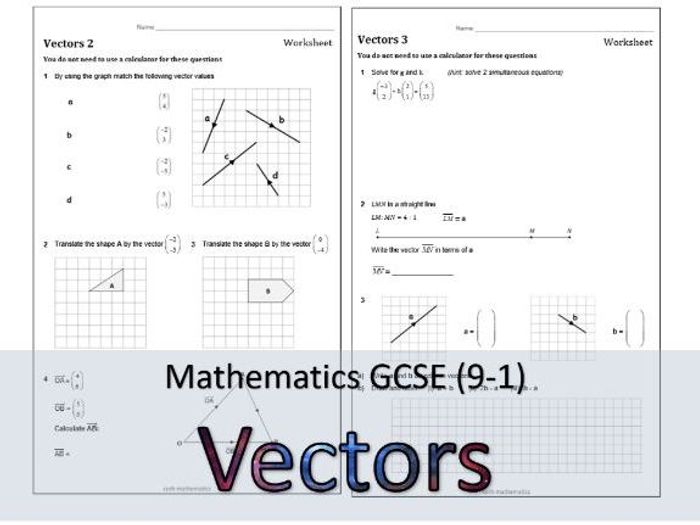 Vectors For GCSE Maths - Worksheets & Solutions | Teaching Resources