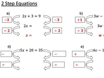 Solving 2 Step Equations - Templates2