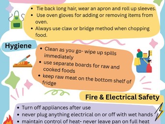 Home Economics Safety & Hygiene Classroom Poster – Printable PDF for Teachers