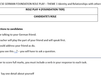 AQA German GCSE Role Play 2026 Identity and Relationships