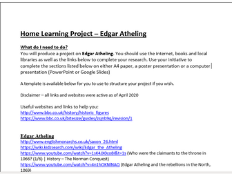 Home Learning Project - Edgar Atheling