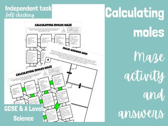 Moles, Concentration & Volume Calculation Maze | GCSE Chemistry | A Level Chemistry | n = cV