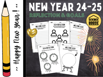 New Year 2024-2025 Reflections and Resolutions Worksheets