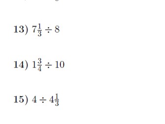 Multiplying and dividing mixed numbers and whole numbers worksheets