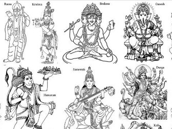 The Hindu Pantheon Colouring Sheet Teaching Resources