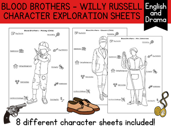 Blood Brothers Character Exploration Worksheets | English and Drama