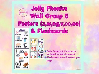 Jolly Phonics Group 5 Posters & Flashcards