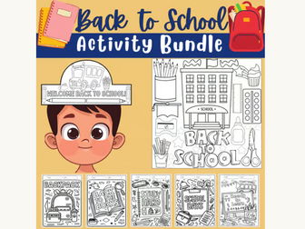 Back to School Bundle | Hats Craft, Collaborative Poster, Coloring Pages