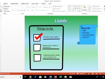 AQA A-Level Biology lipids lesson