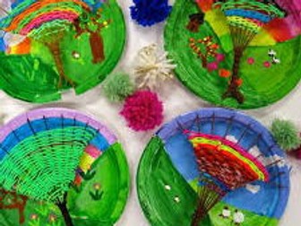 THIS IS YORKSHIRE ART& DT WEAVING PROJECT YEAR 3 WITH LINKS TO ARTIST DAVID HOCKNEY