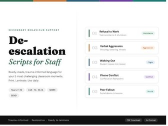De-escalation Scripts for the Classroom