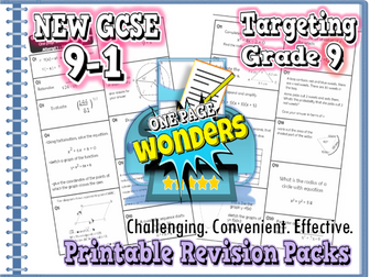 GCSE 9-1 Maths Revision-  Higher Extension Revision Pack With Solutions- Target Grade 8/9
