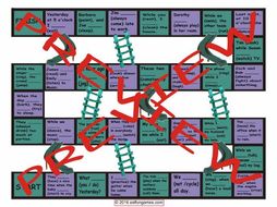 Past Continuous Tense Chutes and Ladders Board Game