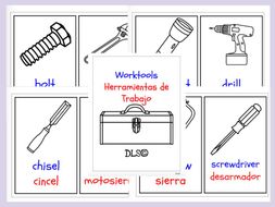 Worktools Flashcards English / Spanish