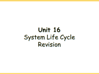 9626 Unit 16 System Life Cycle