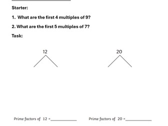 Multiples, factors, prime numbers