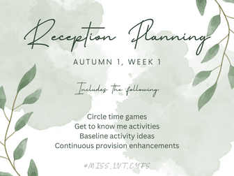 Reception Planning - Autumn 1, Week 1