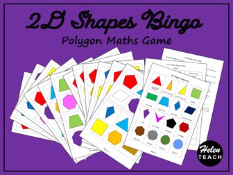 2D Shapes Polygon Bingo Differentiated