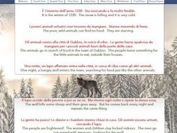 The Wolf of Gubbio, worksheet for class discussion
