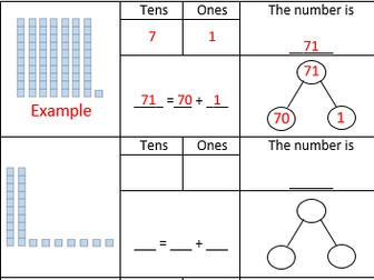 Place Value Worksheet - Aimed at year 2 - Maths No Problem! Chapter 1 - Lesson 2