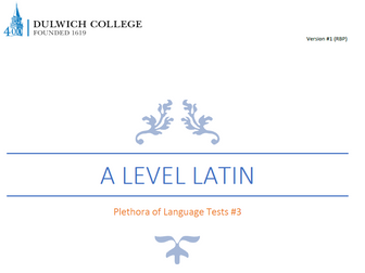 Plethora of Latin Language Tests #3