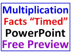 Multiplication Facts FREE PREVIEW "Timed" PowerPoint Lesson