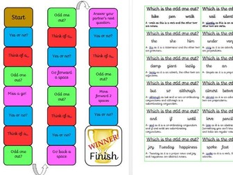 Word class grammar game