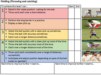 Cricket - Fielding resource sheet