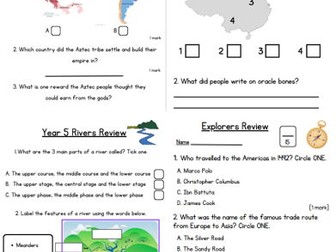 History and Geography Topic assessments