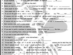Cheaters and Dishonesty 1 Page BW Worksheet