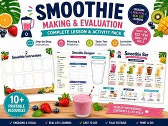 Smoothie Bar design and make, activity pack