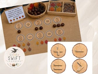 Numbers 1-20 and mathematical symbols on log slices