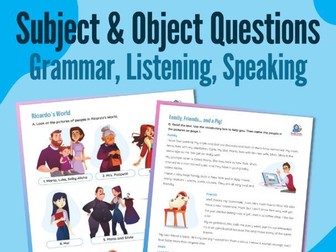 Subject & Object Who Questions | Family Friends Vocabulary & Listening | No Prep