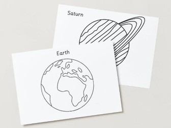 Space theme, Planet Painting Sheets