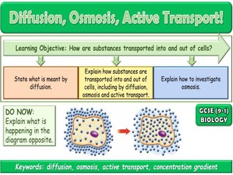 Diffusion, Osmosis and Active Transport GCSE Biology