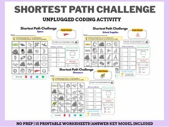 Shortest Path Challenge Worksheets | 15 Printable Tasks