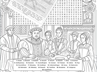 Christmas Colouring Word Search: The Tudors