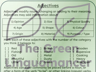 Adjectives Worksheets
