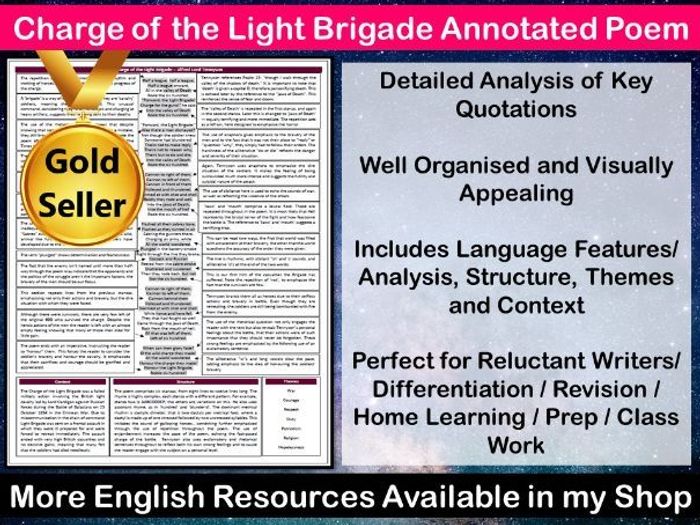 charge of the light brigade poem analysis