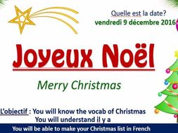 joyeux noel french christmas lesson powerpoint and worksheet by