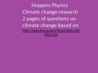 Hoppers Physics climate change research
