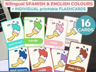 SPANISH COLORS BILINGUAL flashcards Spanish and English Language Printable