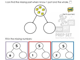 Year 1/EYFS: Missing part-part whole models  (to 5)
